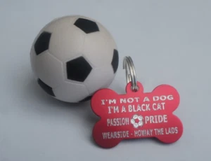 SUNDERLAND 38MM BONE DOG TAG I'M A BLACK CAT 38MM DOG TAG PERSONALISED ON BACK - Picture 1 of 1