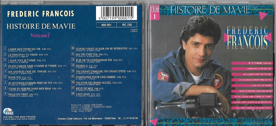 CD 18 TITRES FREDERIC FRANCOIS HISTOIRE DE MA VIE VOL.1  BEST OF 1989 - Photo 1/1