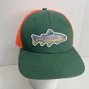 Vineyard Vines Trout Fishing Trucker Hat Cap snap Back Green Orange - Picture 1 of 9