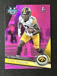 2023 Bowman Chrome U Kaleb Johnson 1st Bowman PINK REFRACTOR #61 Iowa Hawkeyes