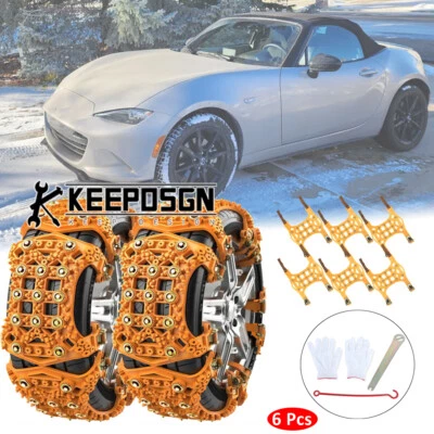 Para Mazda mx-5 6 piezas Rueda Coche Nieve Neumáticos Cadenas Antideslizante Invierno Seguro de Emergencia Foto 1 de 4