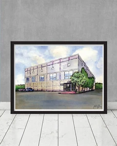 Gerahmt The Office Pam's Aquarell Gemälde Dunder Mifflin Scranton Schrute Geschenk - Bild 1 von 1