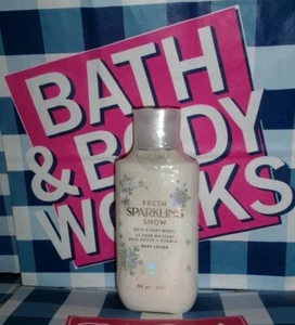 Bath & Body Works Fresh Sparkling Snow 24 Hr Moisture Body Lotion 8 oz Lot of 2 - Picture 1 of 2