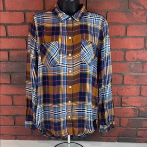 Lucky Brand Damen Medium kariertes Hemd mit Knopfleiste - Vintage-inspiriert, Boho Chic - Bild 1 von 8