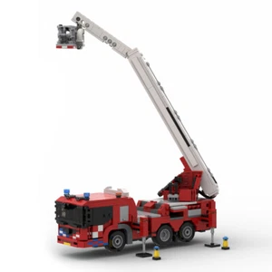 MOC: Fire Truck Aerial Platform with Elevator and Cabin 864 Pieces Good Quality - Picture 1 of 7