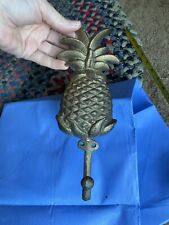 Cast Iron Pineapple Wall Mount Coat Hook Distressed Gold