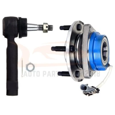 Front LH or RH Wheel Hub and Bearing Assembly w/ ABS + Outer Tie Rod For Chevy Foto 1 de 4