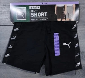 Puma Shorts Boys X-Small Black Gray All Day Comfort Athletic Bottoms Kids - Picture 1 of 4