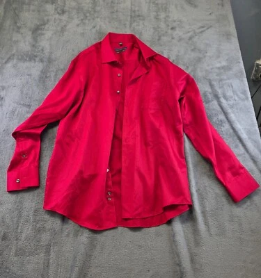 Camisa de vestir Geoffrey Beene para hombre talla 34/35 roja calce clásico sin planchar manga larga Foto 1 de 4