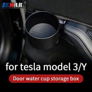Car Door Cup Holder Drink Bottle Stand Storage Box For Tesla Model 3 Y 2016-2024 - Imagen 1 de 11