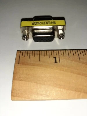 VGA Cable Coupler 15-pin Port Adapter D-Sub Cord DB15 Connector Female to Female - Image 1 of 4