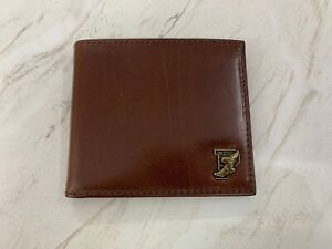 Polo Ralph Lauren Leather Repp Stripe RL Rugby P-Wing Bifold Wallet Card Holder