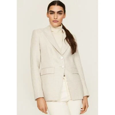 Veronica Beard Mathi Dickey Jacket Plaid Blazer Ivory Cream Button Front Sz 0 - Image 1 of 4