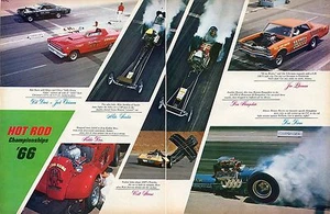 1966 Great 2 Page Pic of Hot Rod Championships Rivero Hampshire Sorokin Racing - Picture 1 of 1