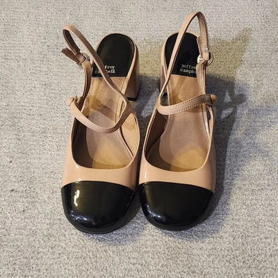 Jeffrey Campbell Dollz Gorra Puntera Cordones, Tacón Negro Tostado Talla 8.5 Foto 1 de 4