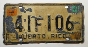 TWO VINTAGE CAR LICENSE PLATES / TAGS FROM PUERTO RICO 1970's-80's - Picture 1 of 4