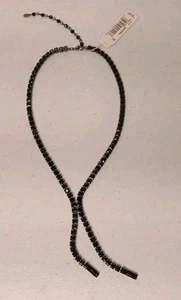 Collar Gargantilla Monet Negro Onix Extremos Borla Dividida - Imagen 1 de 7