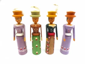 4 muñecas de cascabel Erzgebirge pintadas a mano #2 - Imagen 1 de 20