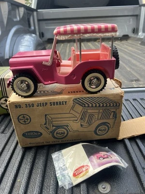 Jeep vintage Tonka 1962 rosa surey con caja # 350 y look book modelo primer año Foto 1 de 4