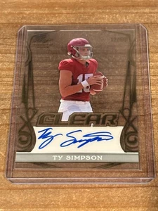 2023 Leaf Trinity Ty Simpson Clear Gold Auto /50 Alabama Crimson Tide #CA-TS2 - Picture 1 of 2