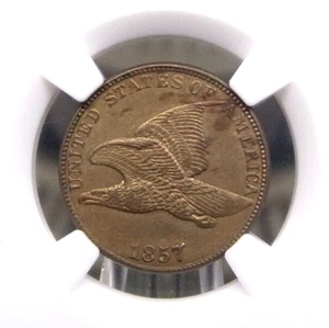 1857 Flying Eagle Cent 1c NGC MS61 #001 Unc Uncirculated ECC&C, Inc. - Picture 1 of 5