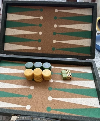 Vintage Crisloid Backgammon 30 Bakelite Emerald Green Butterscotch 1.25” Pieces - Image 1 of 4