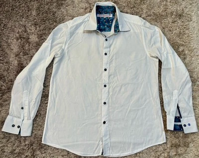 T10 Authentic John Lennon Cotton White Long Sleeve Shirt English Laundry Mens M - image 1 of 4