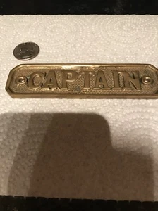 Disney brass "Captain" door plaque - 4 1/2 inch long from Walt Disney World - Picture 1 of 3