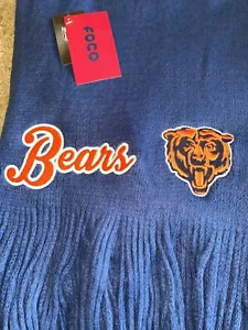 NEW Chicago Bears Very Soft Oversized Fringe Scarf - Navy Blue w/ Logo Large - Picture 1 of 3