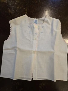 Vintage Samare Bros Infant Shirt Polyester Cotton Embroidered Scalloped Edge - Picture 1 of 9