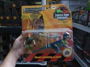Jurassic Park Dinosaurs Pachycephalosaurus & Dinosaur Trainer SEALED 2000 Hasbro - Picture 1 of 1