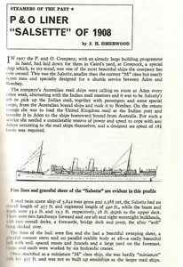 SALSETTE (1908)--P&O Line .. SEA BREEZES magazine review of this ship Nov. 1968 - Bild 1 von 2
