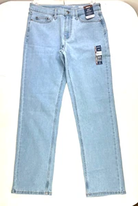 George Herren 34x29 Regular Straight Leg Blau Helle Waschung Jeans Neu Mit Etikett - Bild 1 von 6
