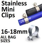 MINI HOSE CLIPS STAINLESS STEEL FUEL LINE PETROL CLAMPS ALL SIZES & QUANTITIES