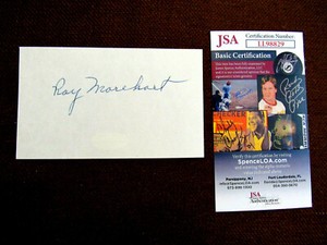 RAY MOREHART 1927 WSC MURDERERS ROW YANKEES SIGNED AUTO VTG INDEX CARD JSA GEM