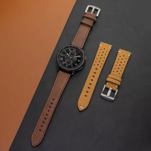 Paquete de 2 correas de reloj de cuero de liberación rápida correa de reloj clásico inteligente correa de 20/22 mm - Imagen 1 de 17
