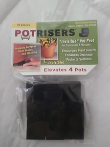 Potrisers 16 Invisible Pot Feet Elevates up to 4 Flower Plant Planters BNFS - Picture 1 of 4