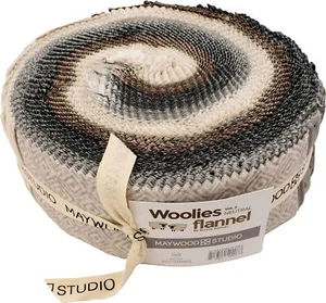 Flannel Jelly Roll Neutral Flannel Vol 2 by Bonnie Sullivan Plaid Precut M523.06 - Picture 1 of 2