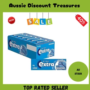24 x 10 Pellets EXTRA Peppermint Blue Wrigley's Sugarfree Chewing Gum - Picture 1 of 7