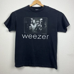 T-shirt maglietta vintage Weezer Band taglia media 2001 nero grigio stampa foto - Foto 1 di 10