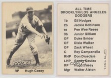 1975 TCMA All Time Brooklyn/Los Angeles Dodgers Black Hugh Casey