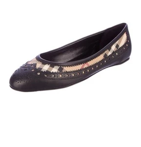 Burberry Haymarket Tudor Ballerina $ 375 6,5 kariert schwarz - Bild 1 von 10