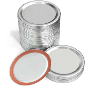 25ct - Mason Jar Lids, Regular Mouth Lids, Canning Jar Lids, Silver 70mm - Picture 1 of 1