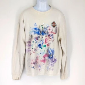 VTG International Thrashed Distressed Long Sleeve Shirt Painter Streetwear XL - Picture 1 of 10