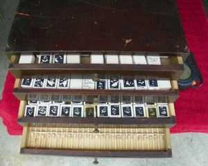 VINT 1930 Uhrenteile HOLZ Schrank 10x13x7,5 Zoll Uhrmacher 4 Schubladen Kommode Box - Bild 1 von 14