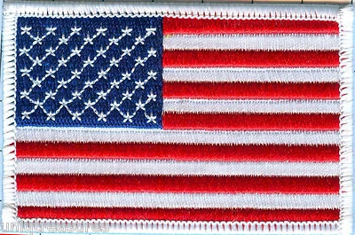 American Flag Patch-Stars Left, White Border 3 1/2" X 2 1/4" Lot of 100@1.45ea - Image 1 of 4