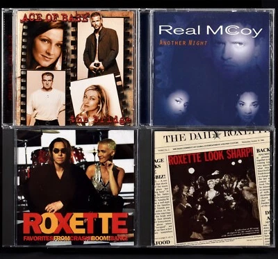 4 CD Lot 90's Dance Pop Roxette Look Sharp Ace of Base Real McCoy Another Night - Image 1 of 4