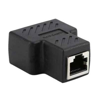 3-Way  Network Y Splitter Cable Extender Plug Coupler Adapter Black - Image 1 of 4