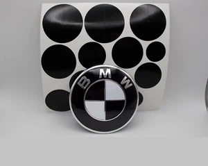 BLACK AND WHITE Emblem Overlay Sticker For BMW 320i 330i 330e 328d 340i M3 - Picture 1 of 4