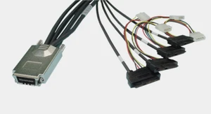 External SAS 4X SFF-8470 to SFF-8082 (4) Dual Port 29-Pin Drive Cable w/Pwr - Picture 1 of 2